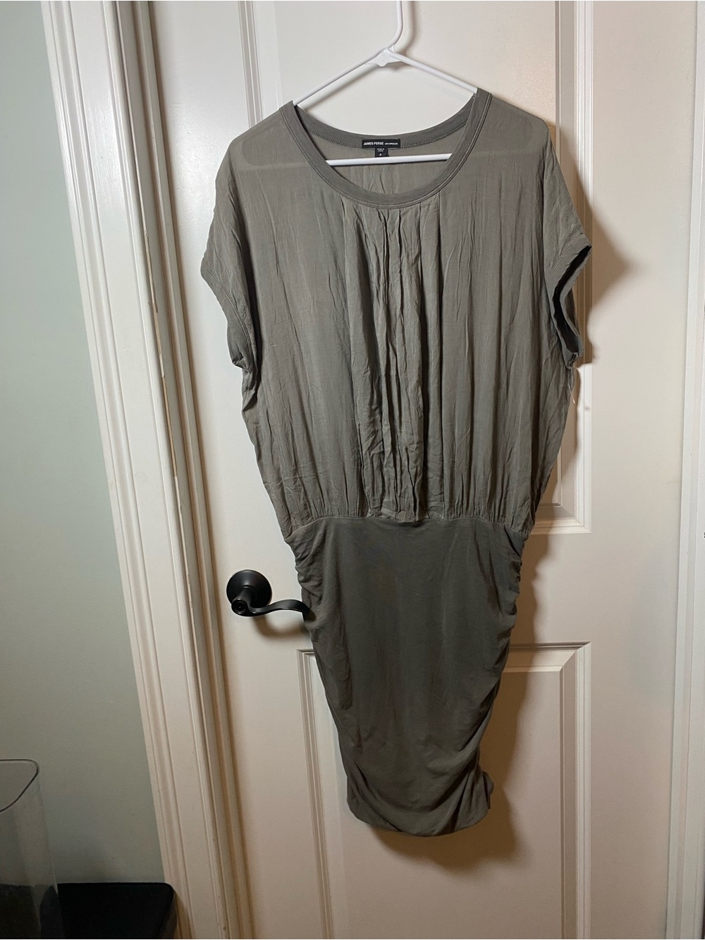 James Perse Bloused Top Short Sleeve Midi Dress